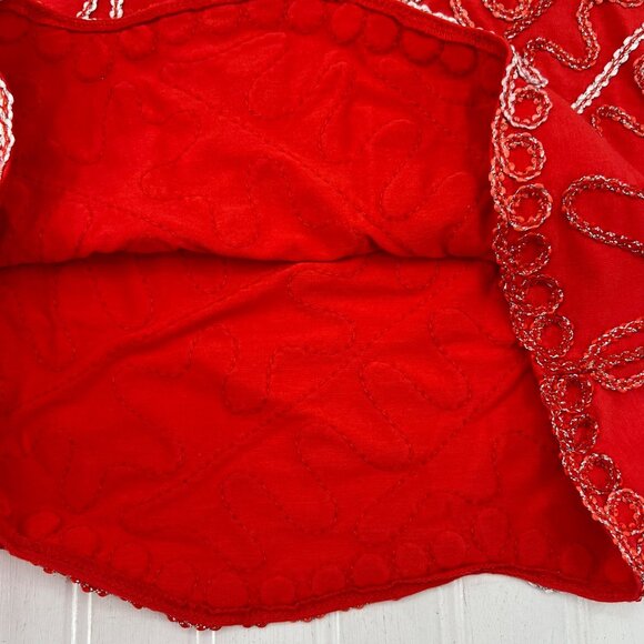 Once 1 Again Vintage Women's size Small Top embroidered beaded Red 3/4 sleeves - Picture 6 of 7